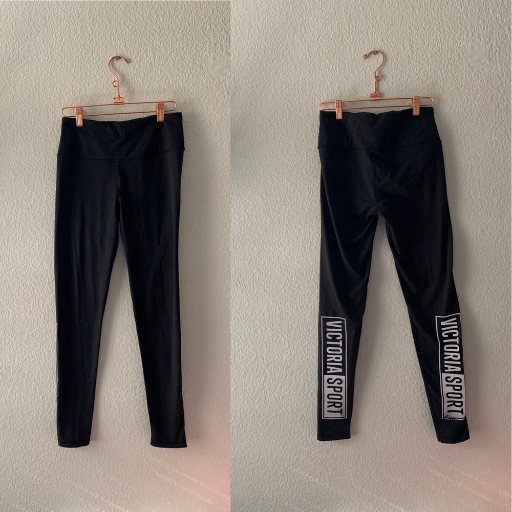Victoria Sport Side Text Mid Rise Leggings Small